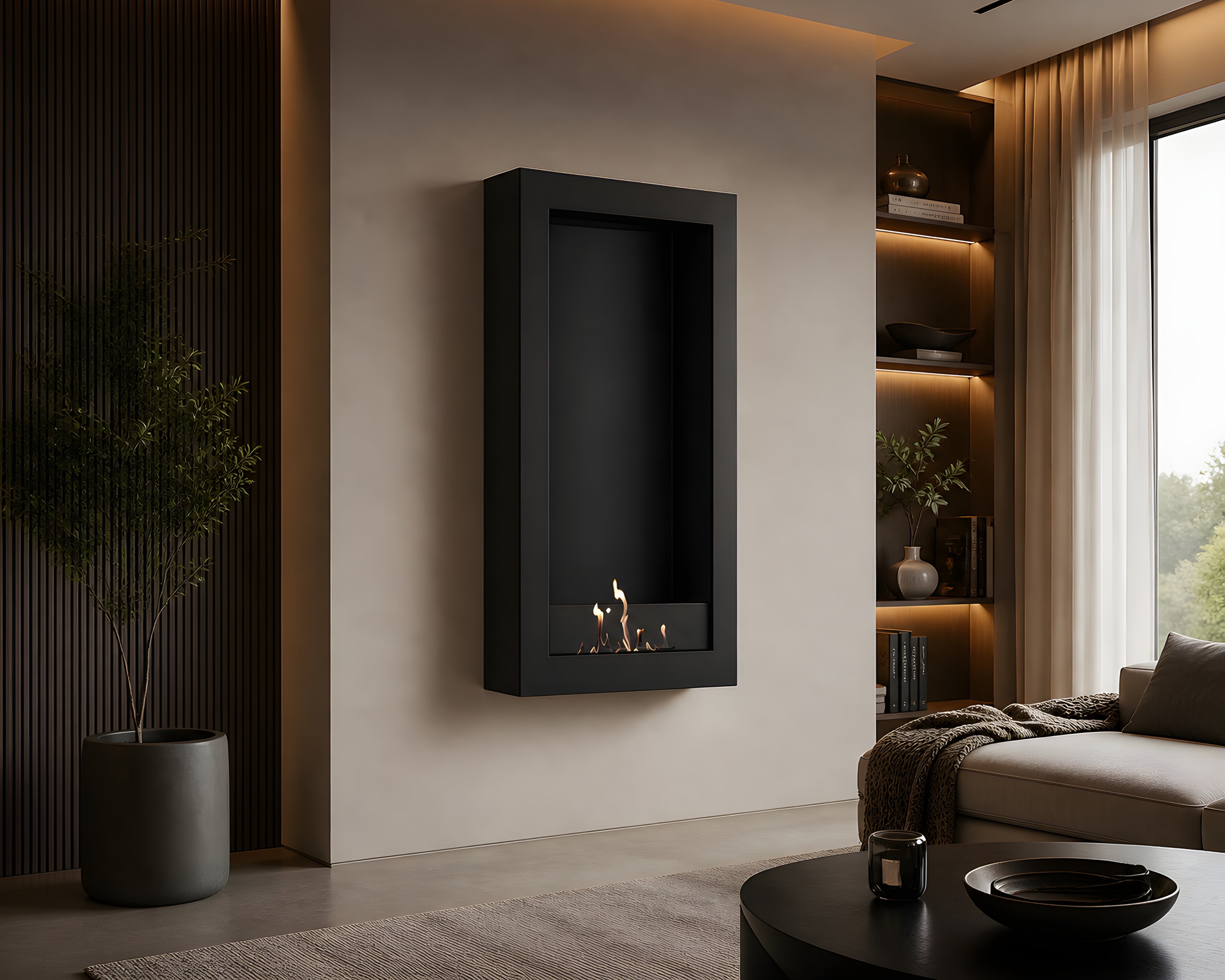 Image of Selected Box Vertical Wall Mounting Black 70 x 140 cm