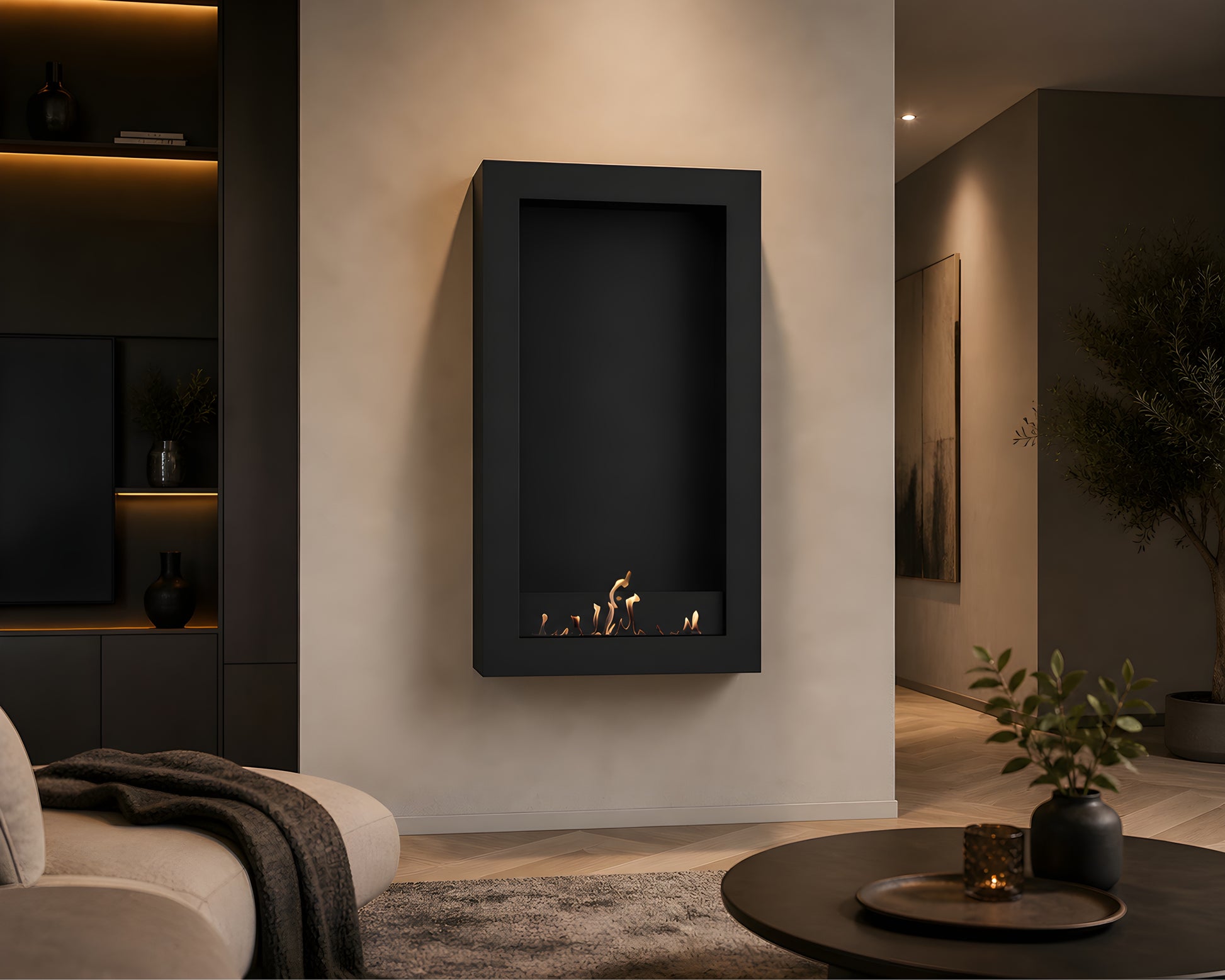 Selected Box Vertical Wall Mounting Black 80 x 180 cm