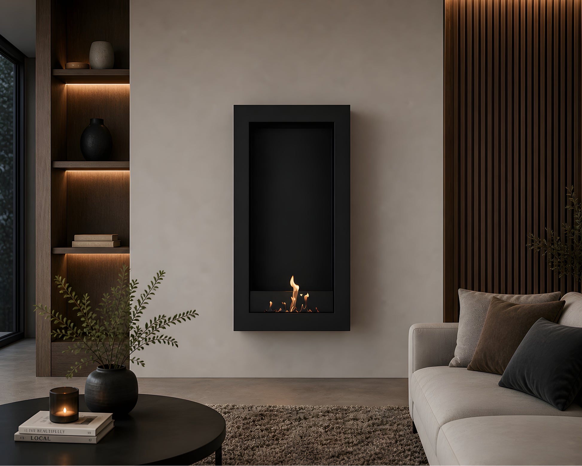 Selected Box Vertical Wall Mounting Black 70 x 140 cm