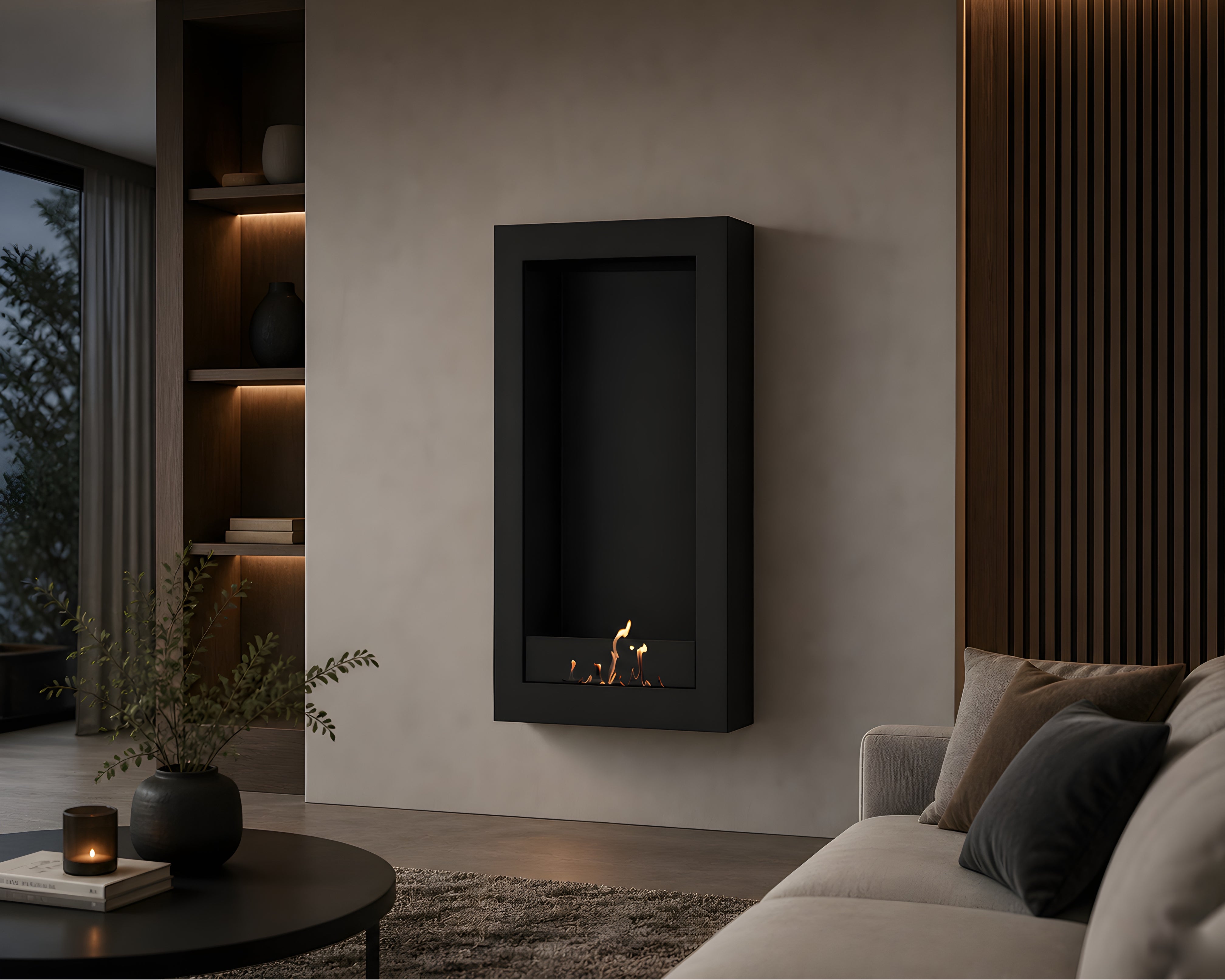 Image of Selected Box Vertical Wall Mounting Black 70 x 140 cm