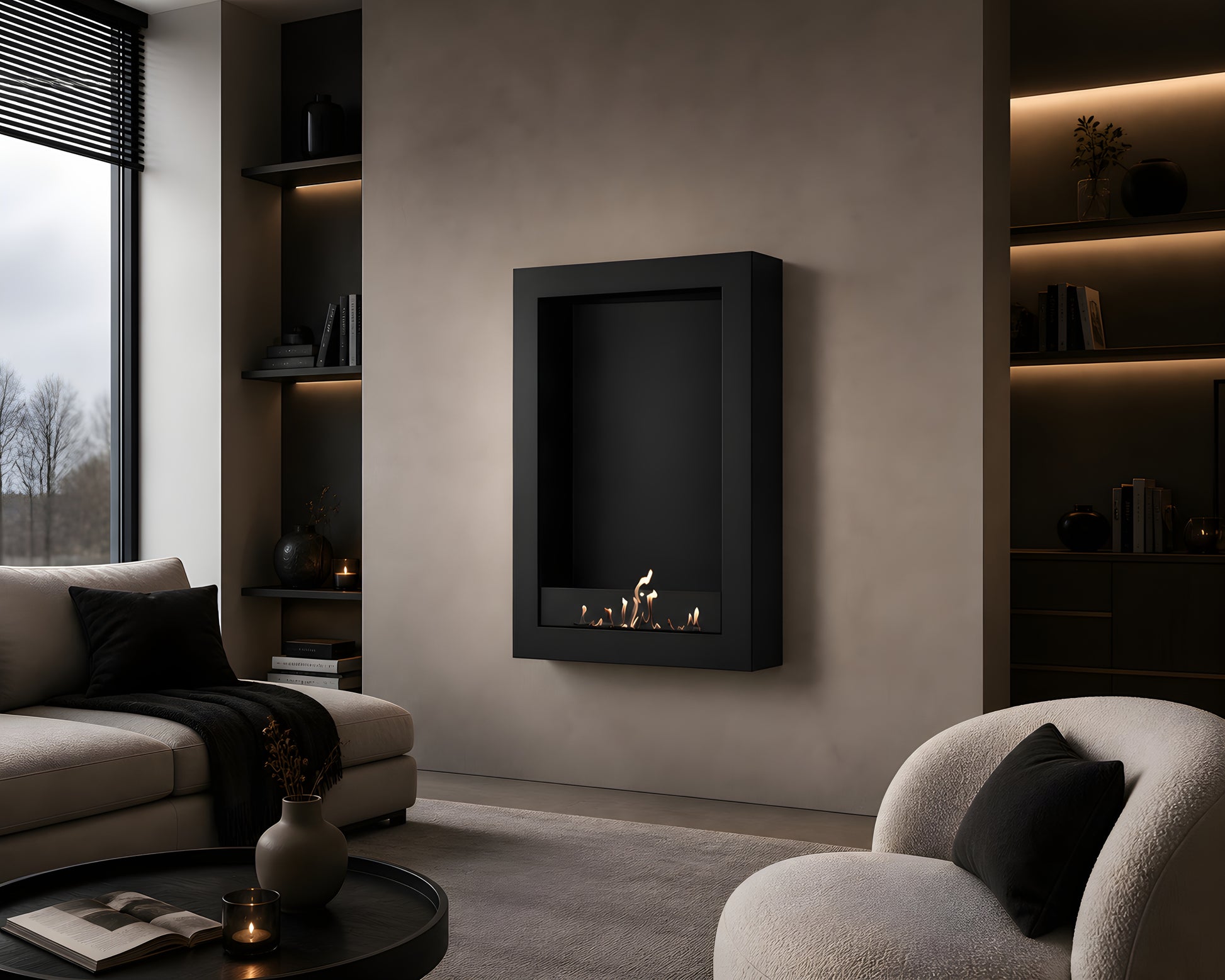 Selected Box Vertical Wall Mounting Black 80 x 180 cm