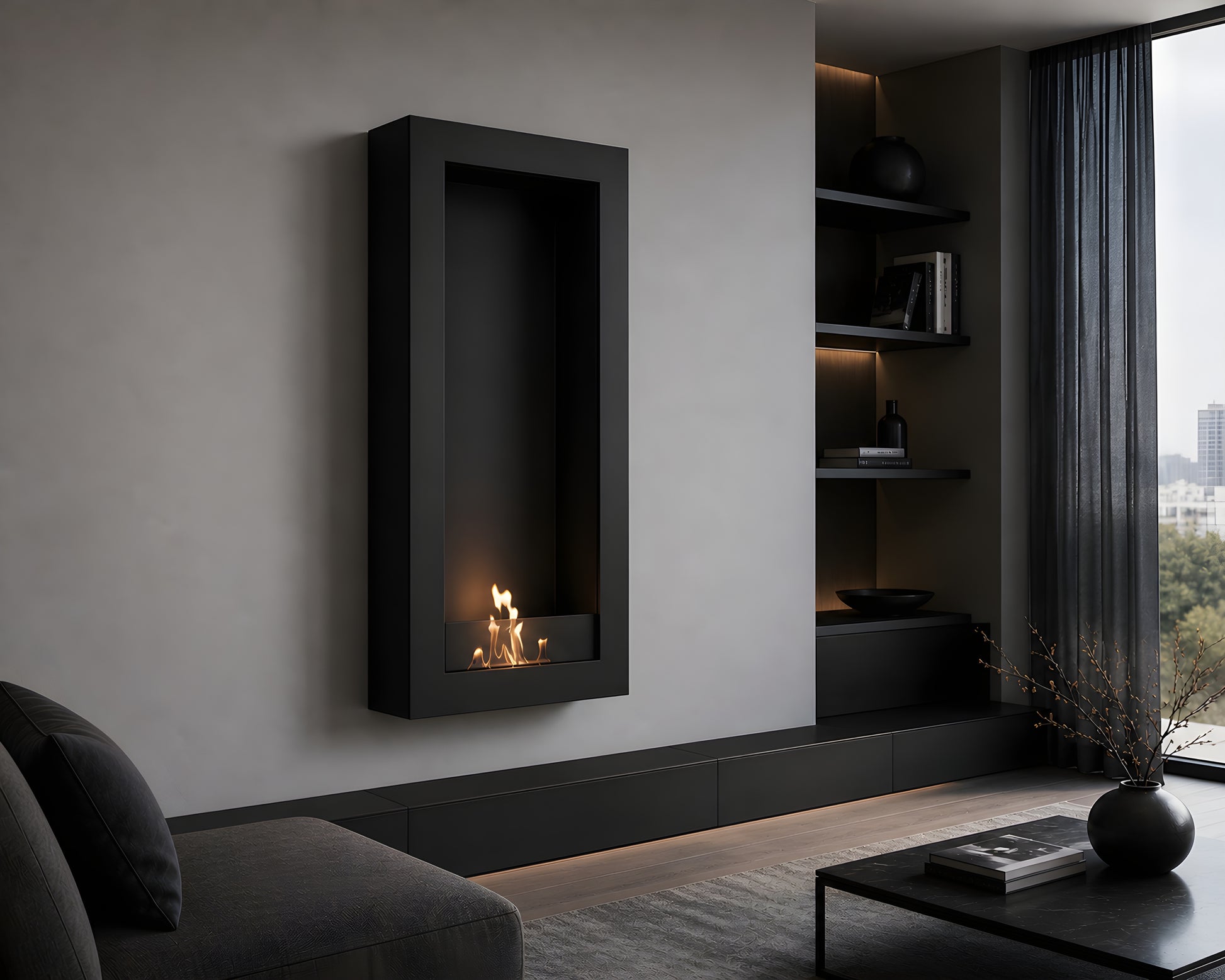 Selected Box Vertical Wall Mounting Black 60 x 140 cm