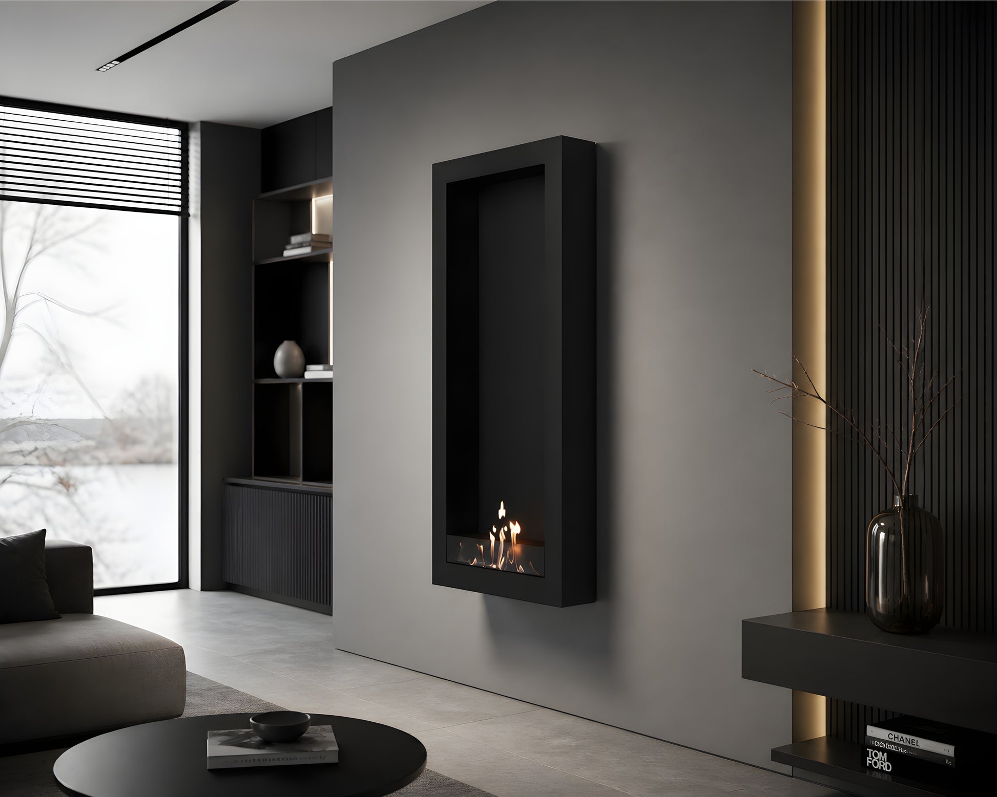 Selected Box Vertical Wall Mounting Black 60 x 140 cm