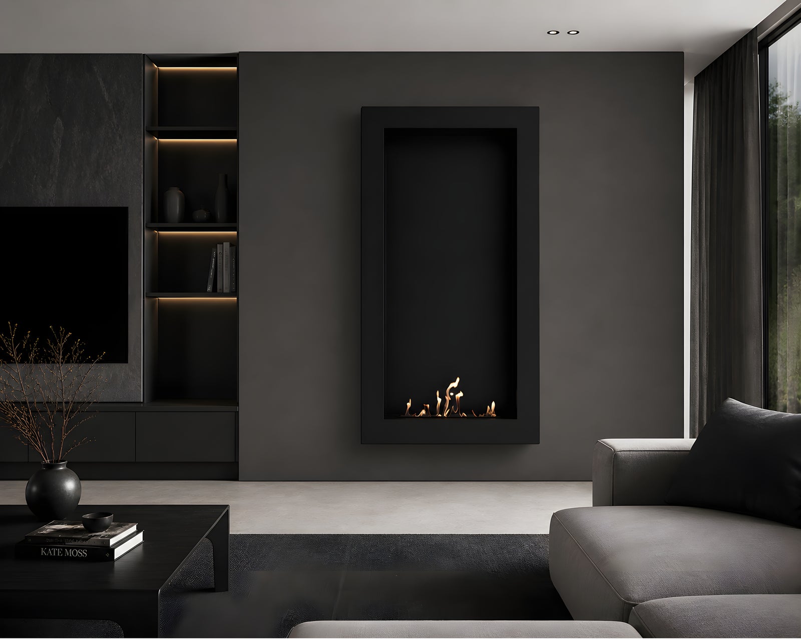 Selected Box Vertical Wall Mounting Black 60 x 100 cm