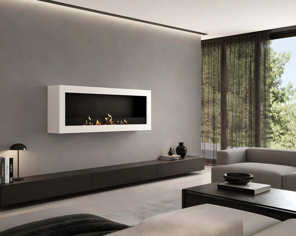 Image of Selected Box Wall Mounting Fireplace White 120 cm