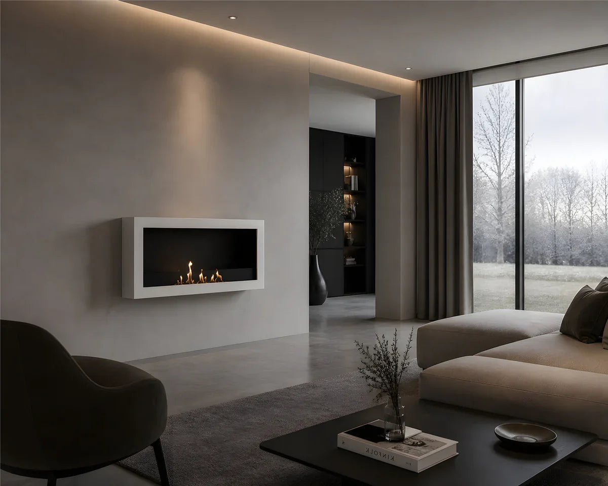 Selected Box Wall Mounting Fireplace White 80 cm