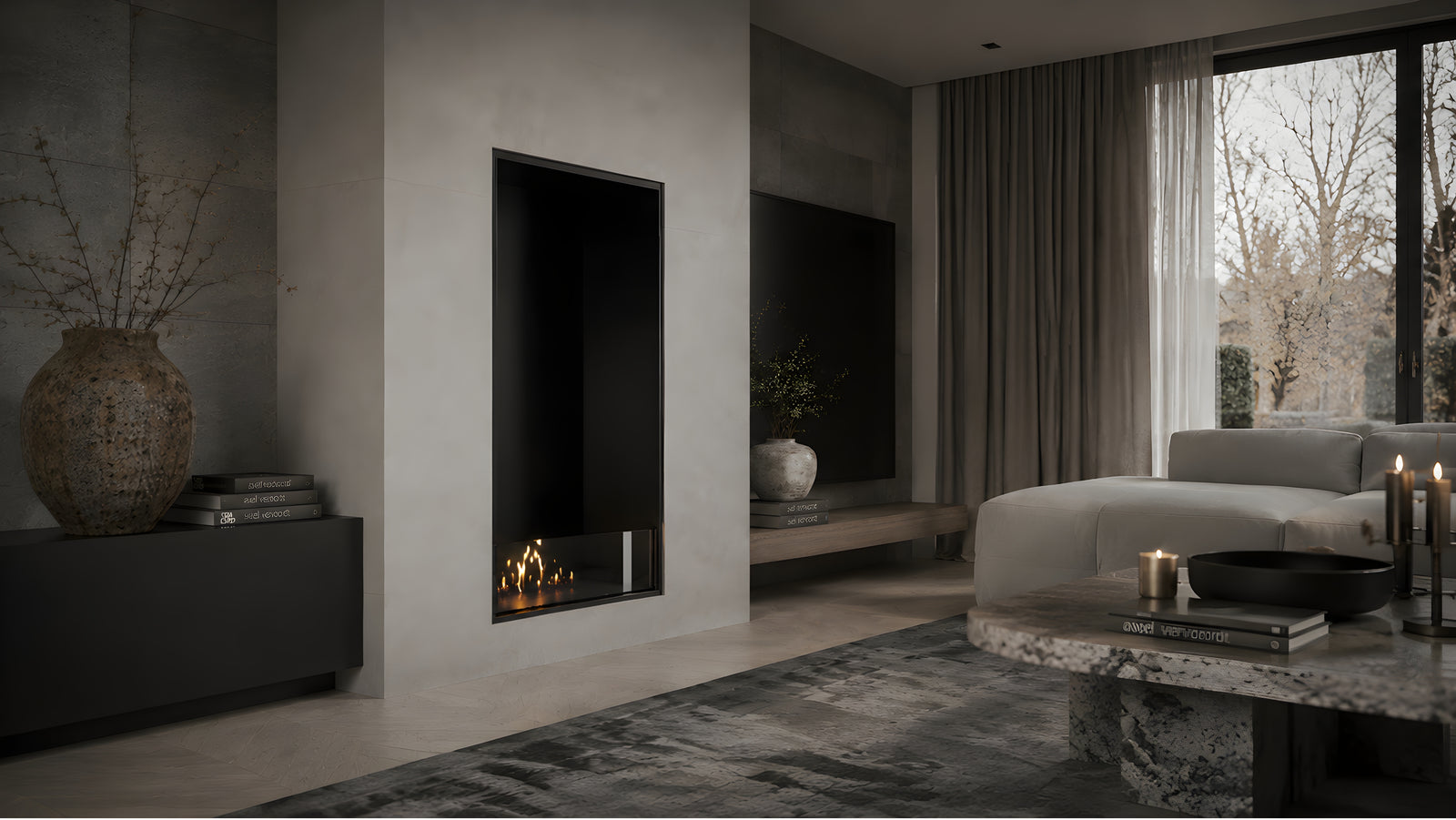 Selected Vertical Fireplace 60 x 100 cm