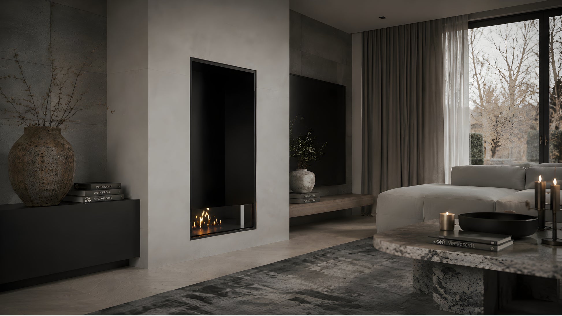 Selected Vertical Fireplace 60 x 100 cm