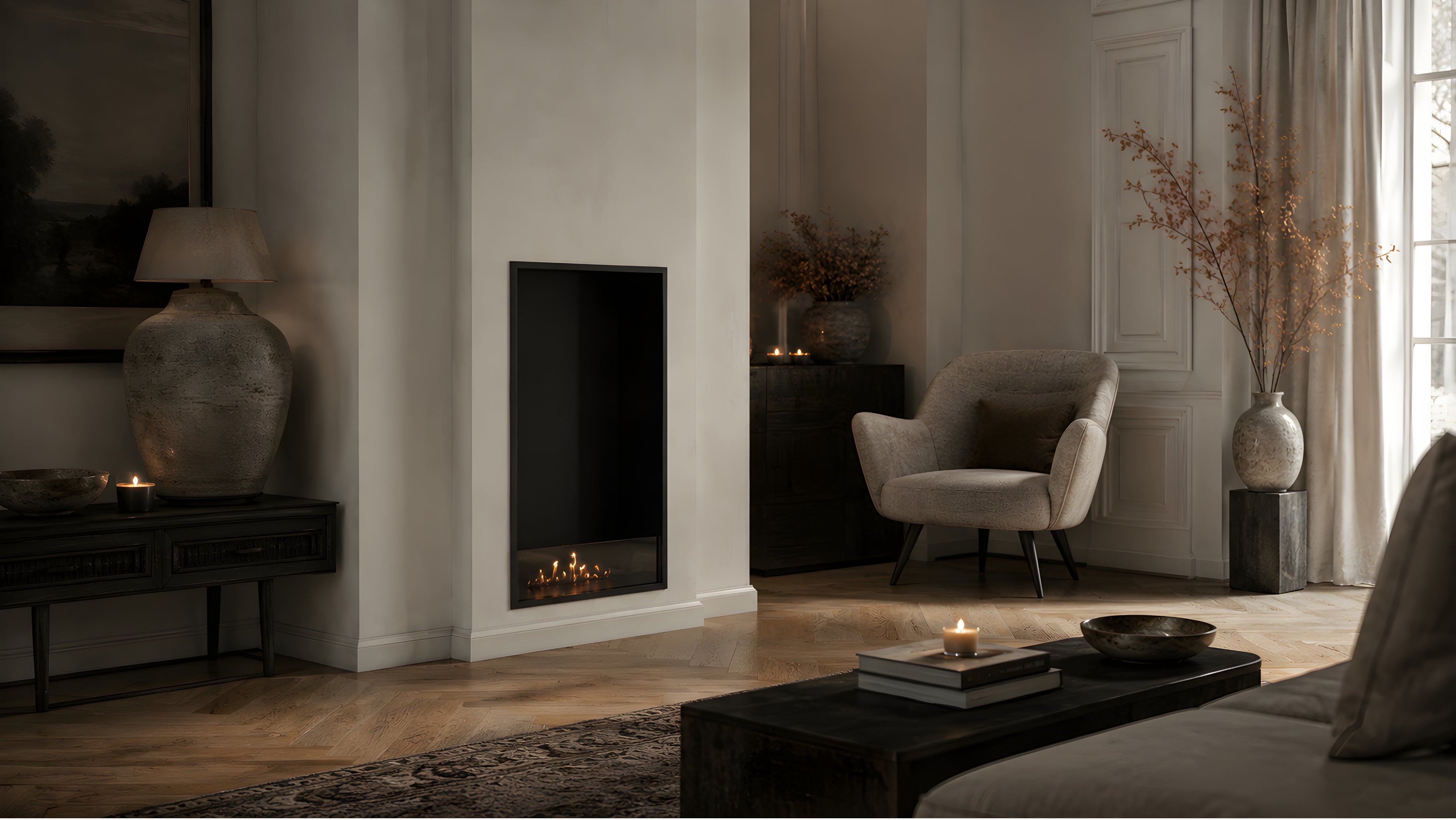 Image of Selected Vertical Fireplace 60 x 140 cm
