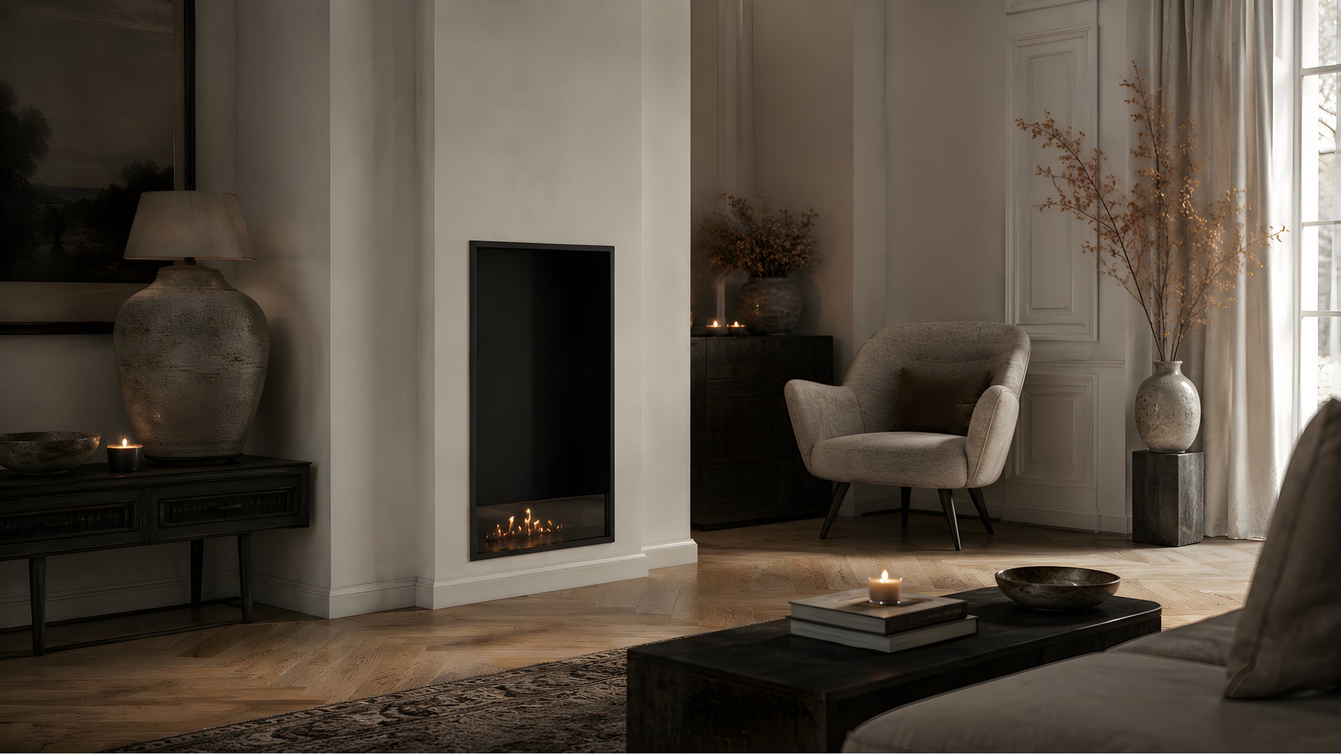 Selected Vertical Fireplace 60 x 140 cm