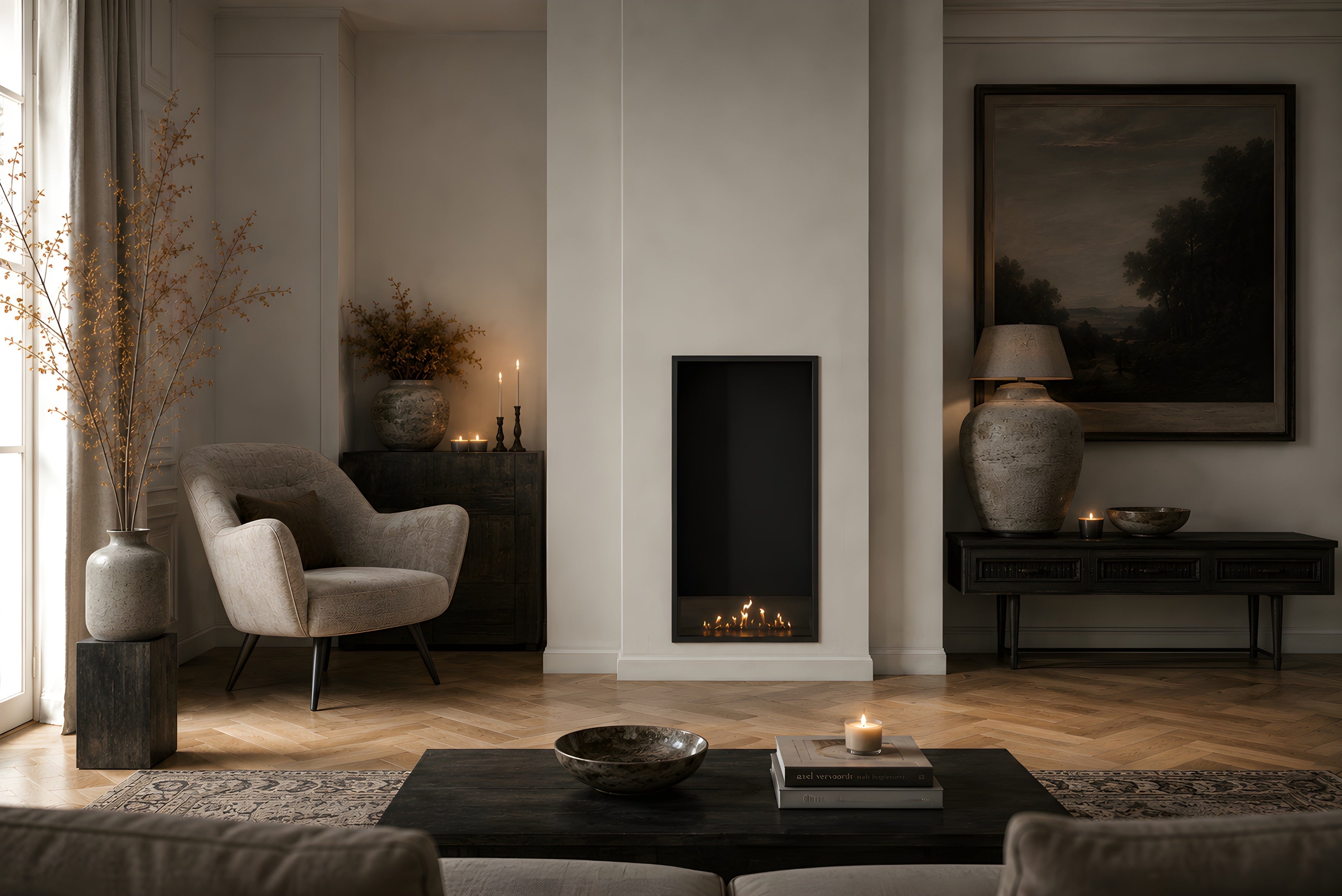 Image of Selected Vertical Fireplace 60 x 140 cm