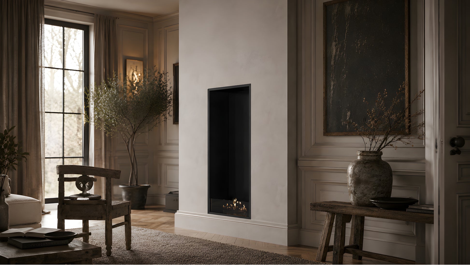 Selected Vertical Fireplace 60 x 160 cm