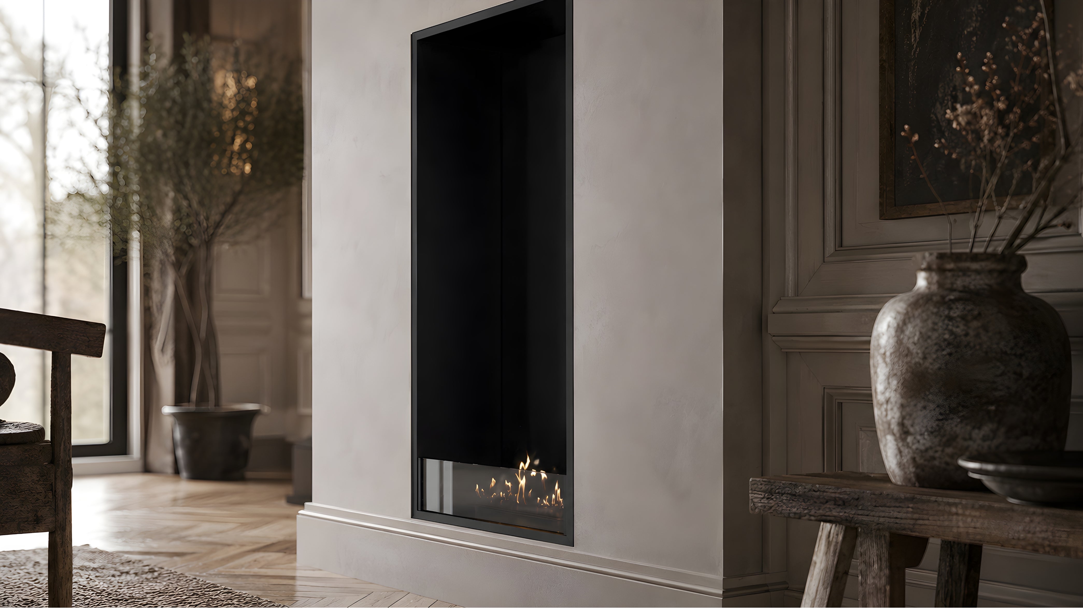 Image of Selected Vertical Fireplace 60 x 160 cm
