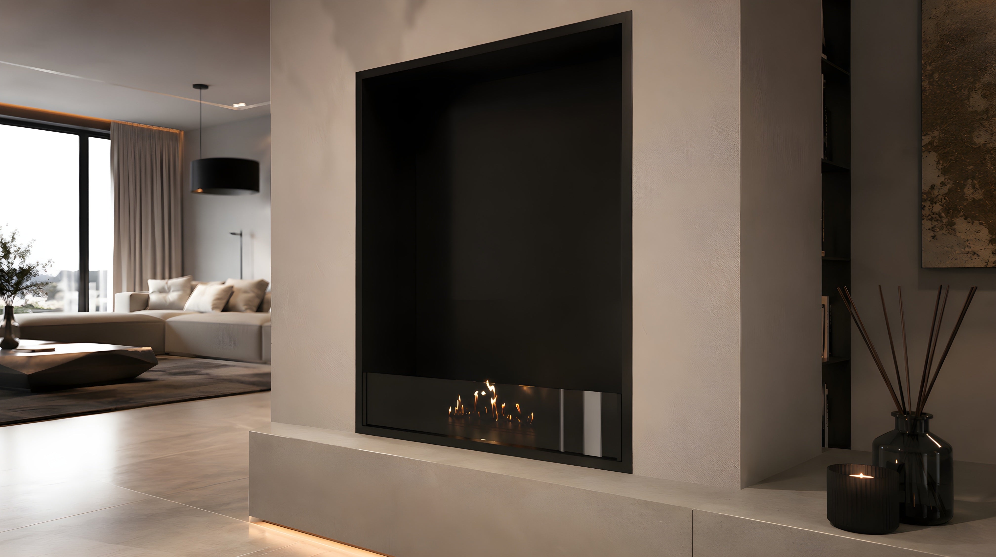 Image of Selected Vertical Fireplace 70 x 120 cm