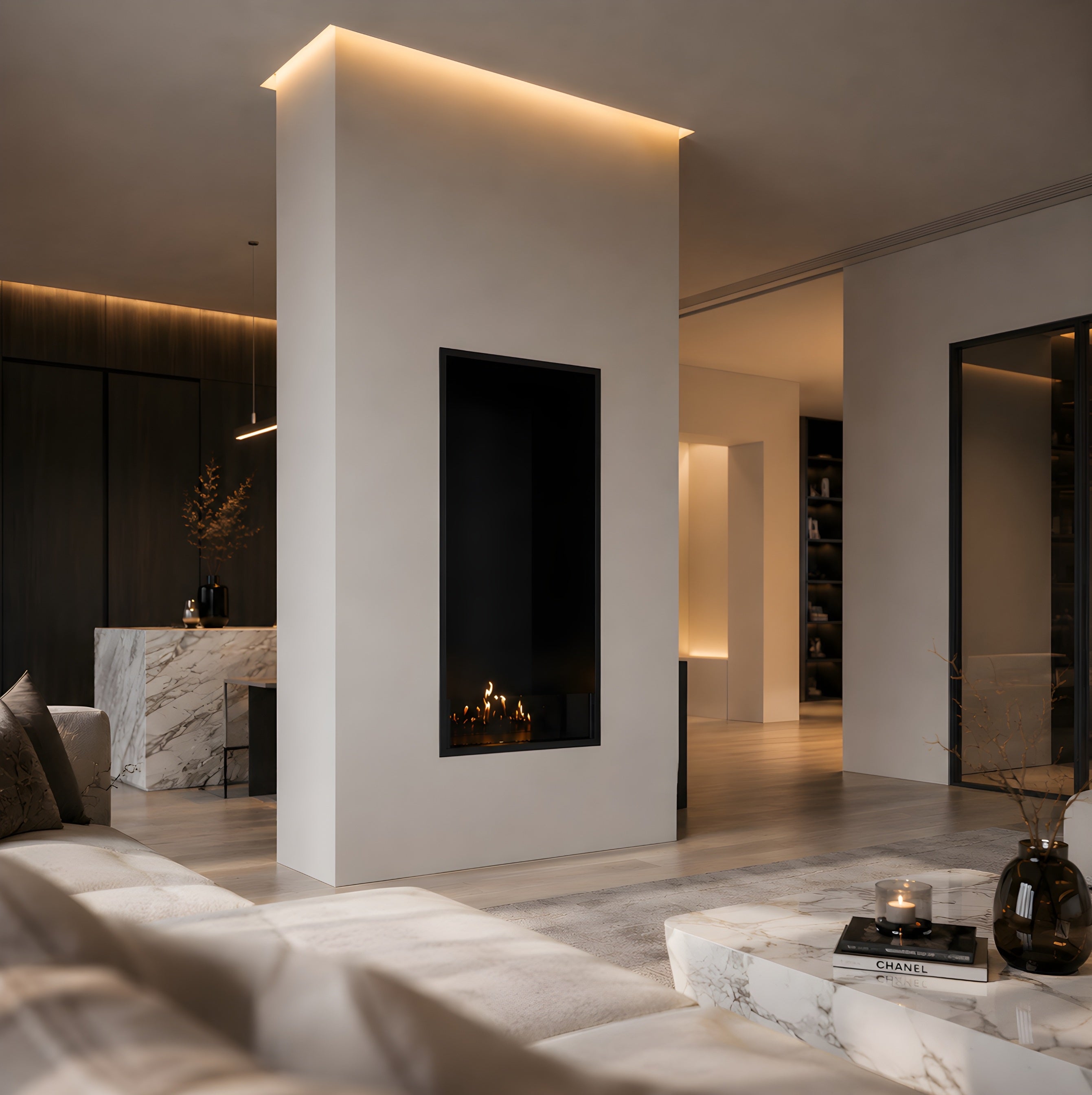 Image of Selected Vertical Fireplace 70 x 160 cm