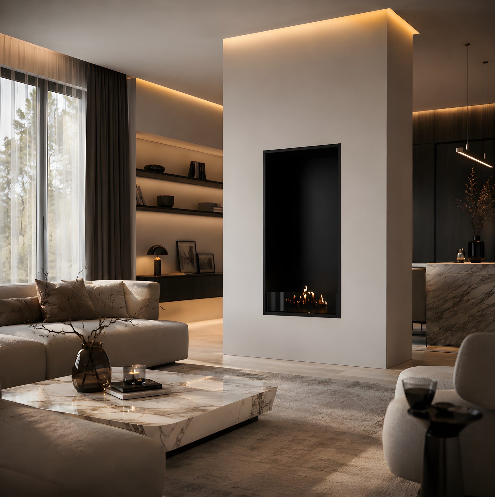 Selected Vertical Fireplace 70 x 160 cm