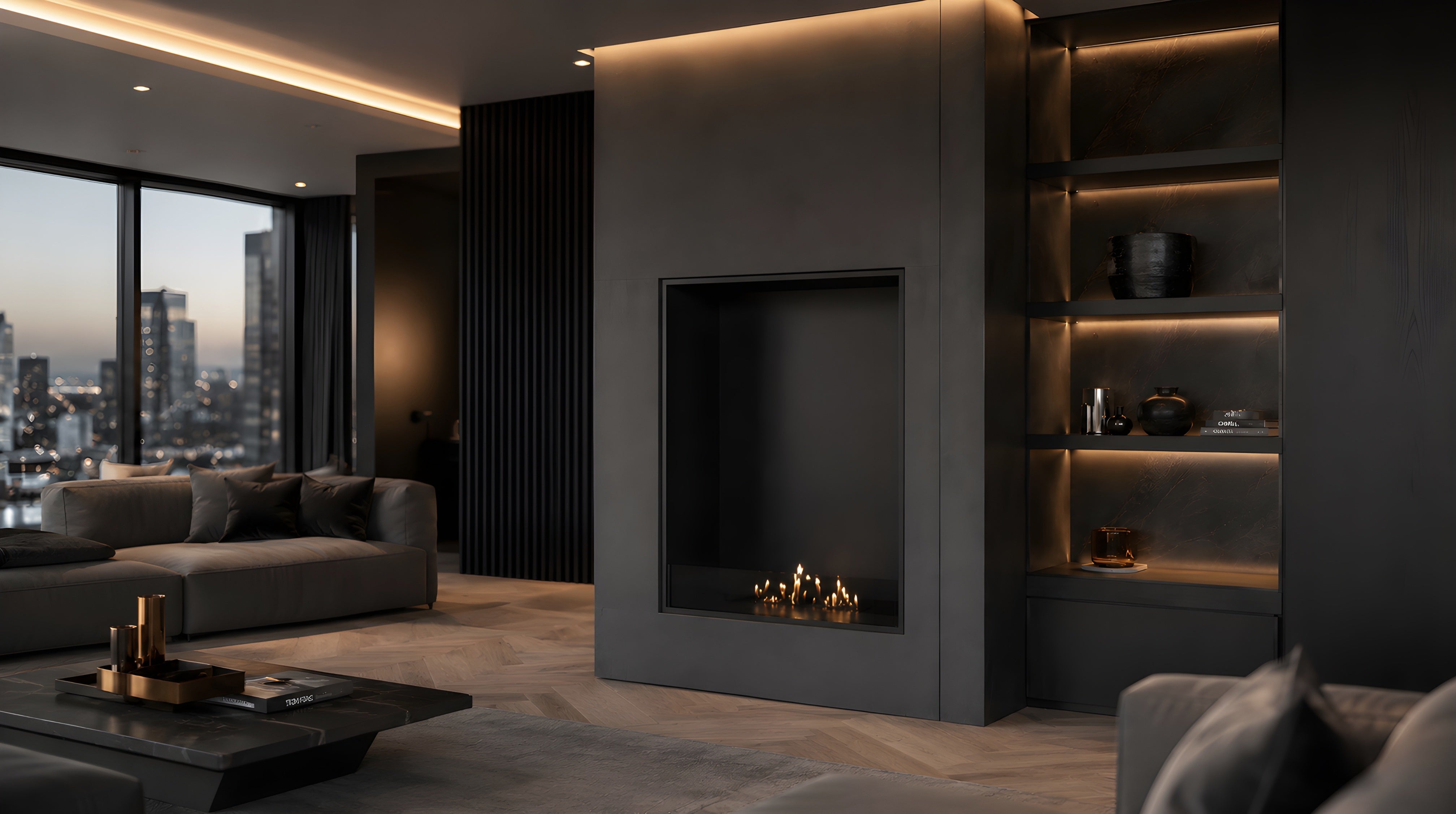 Image of Selected Vertical Fireplace 80 x 100 cm