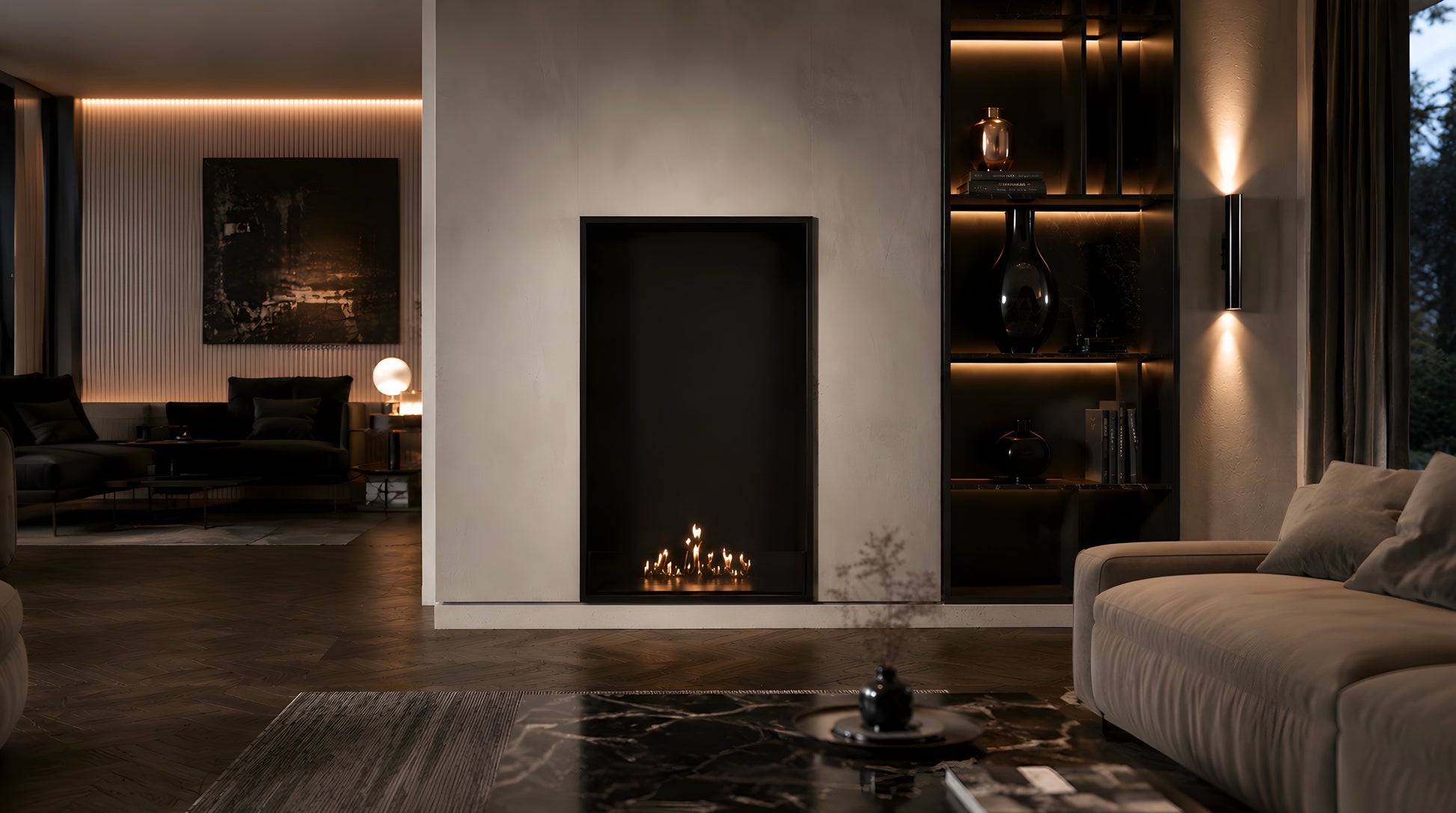 Selected Vertical Fireplace 80 x 140 cm