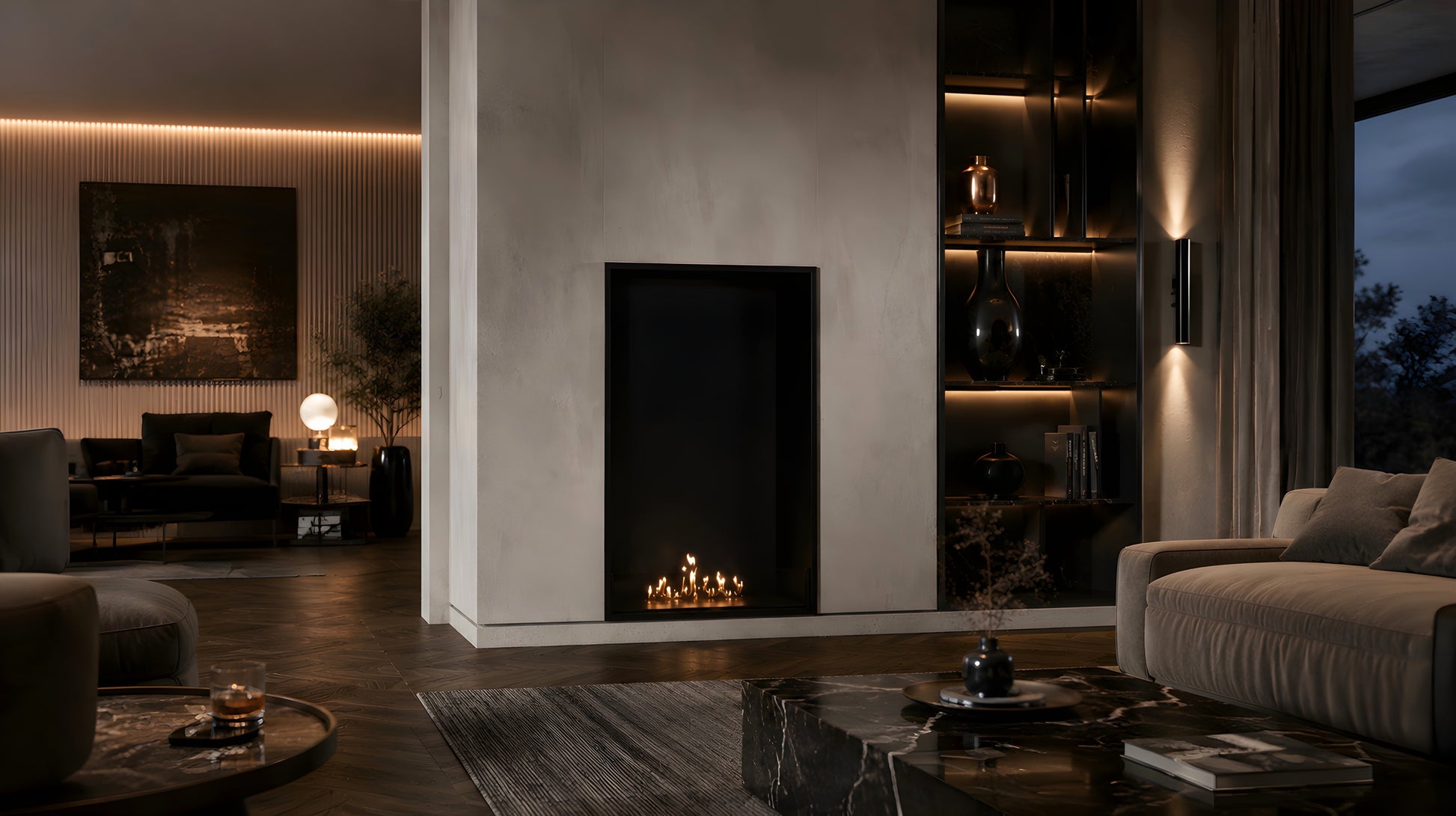 Selected Vertical Fireplace 80 x 140 cm
