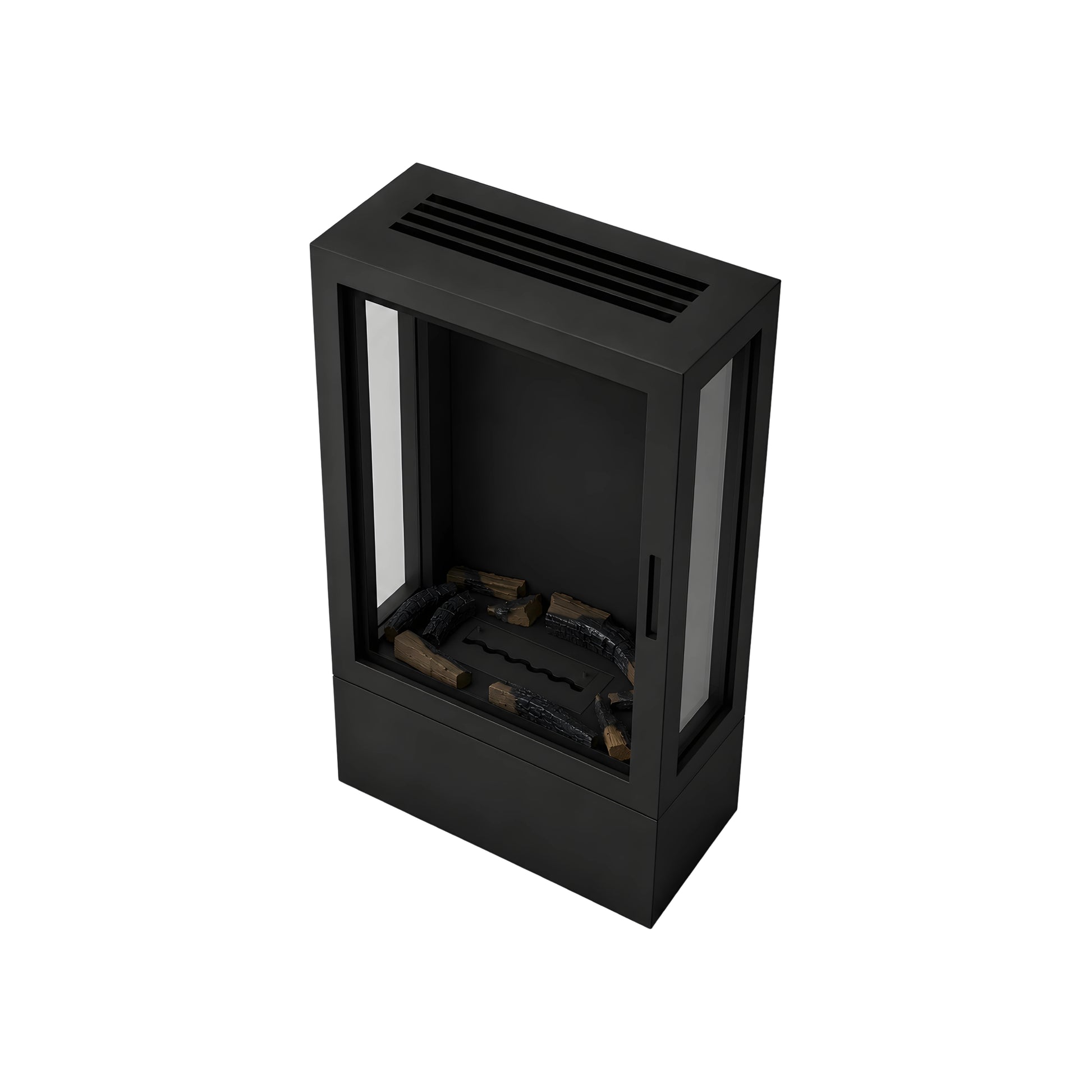 Sien Vertical Freestanding Fireplace Full Glass H120 cm