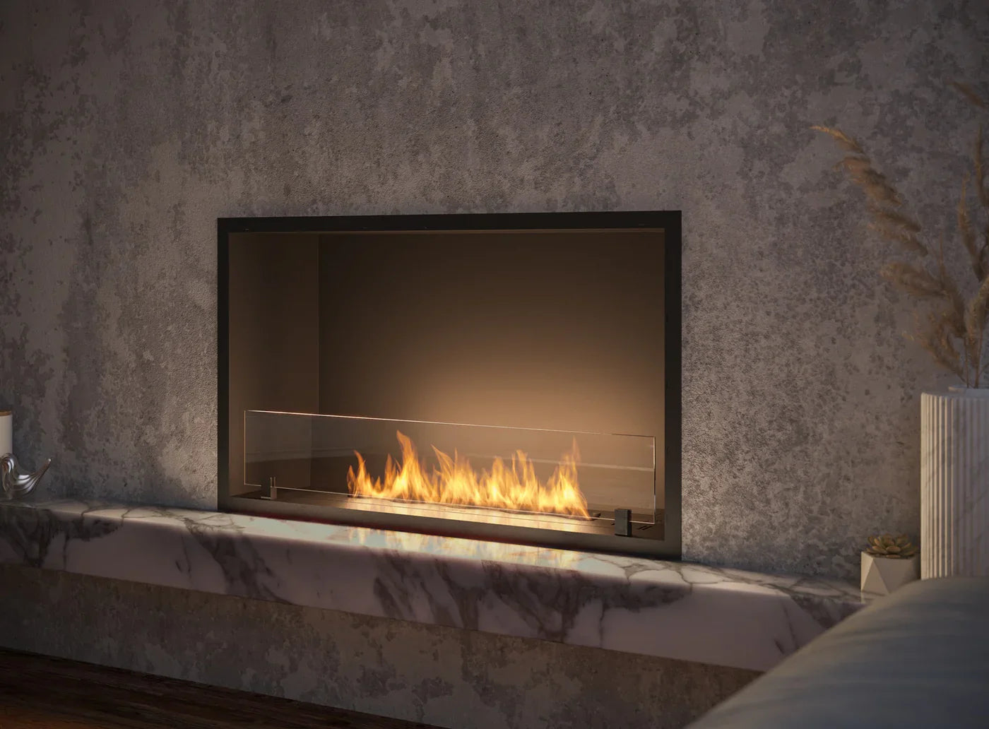 Slim Inside Bio Ethanol Built-in Fireplace 80 cm