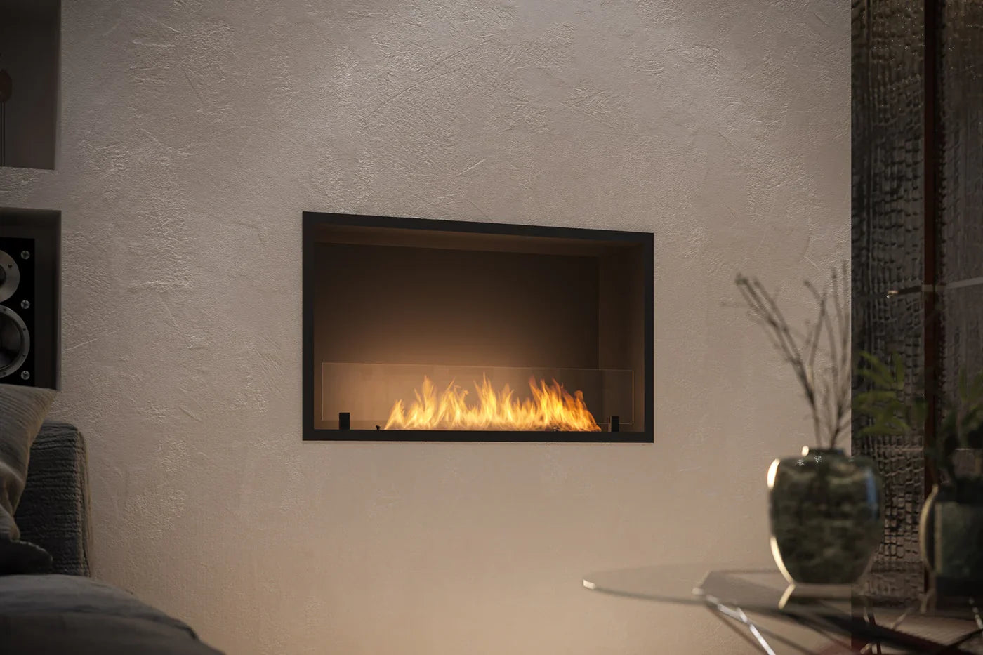 Inside Bio Ethanol Built-in Fireplace 70 cm