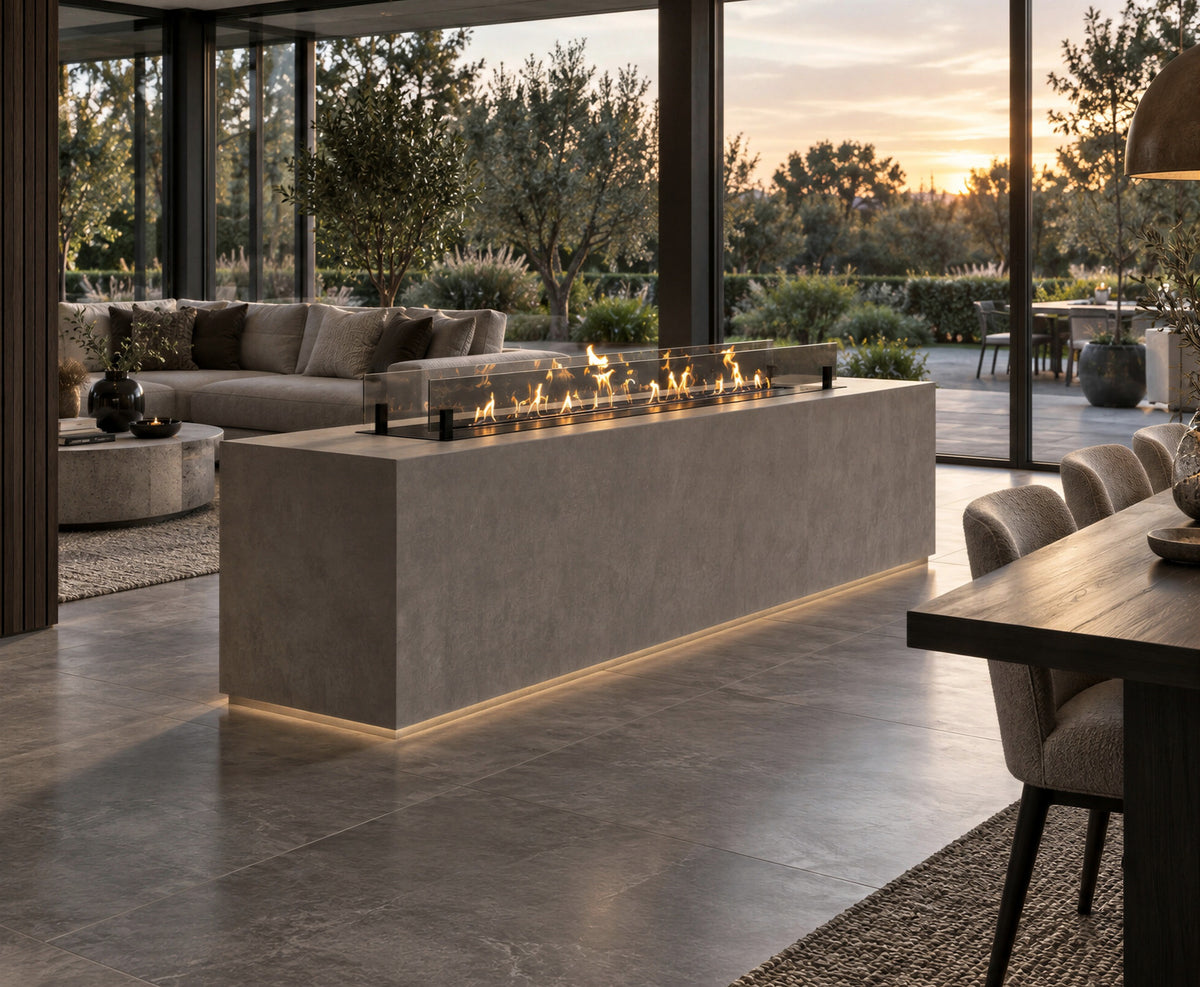 Solo Insert Fireplace With Glass 120 cm