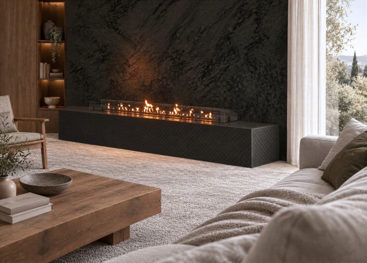 Solo Insert Fireplace With Glass 180 cm